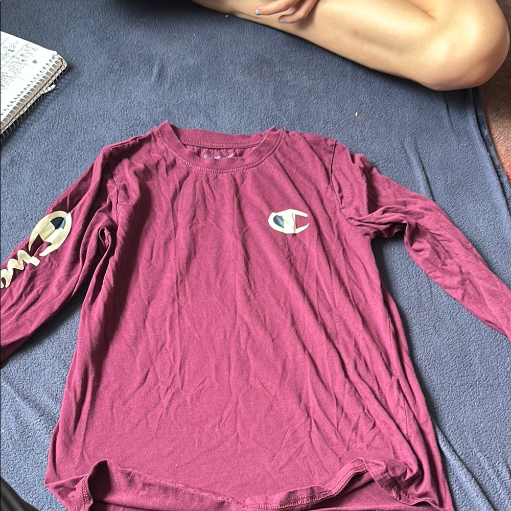 Champion Red Long Sleeve Relaxed Sweatshirt